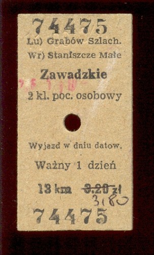 bilet do Zawadzkiego